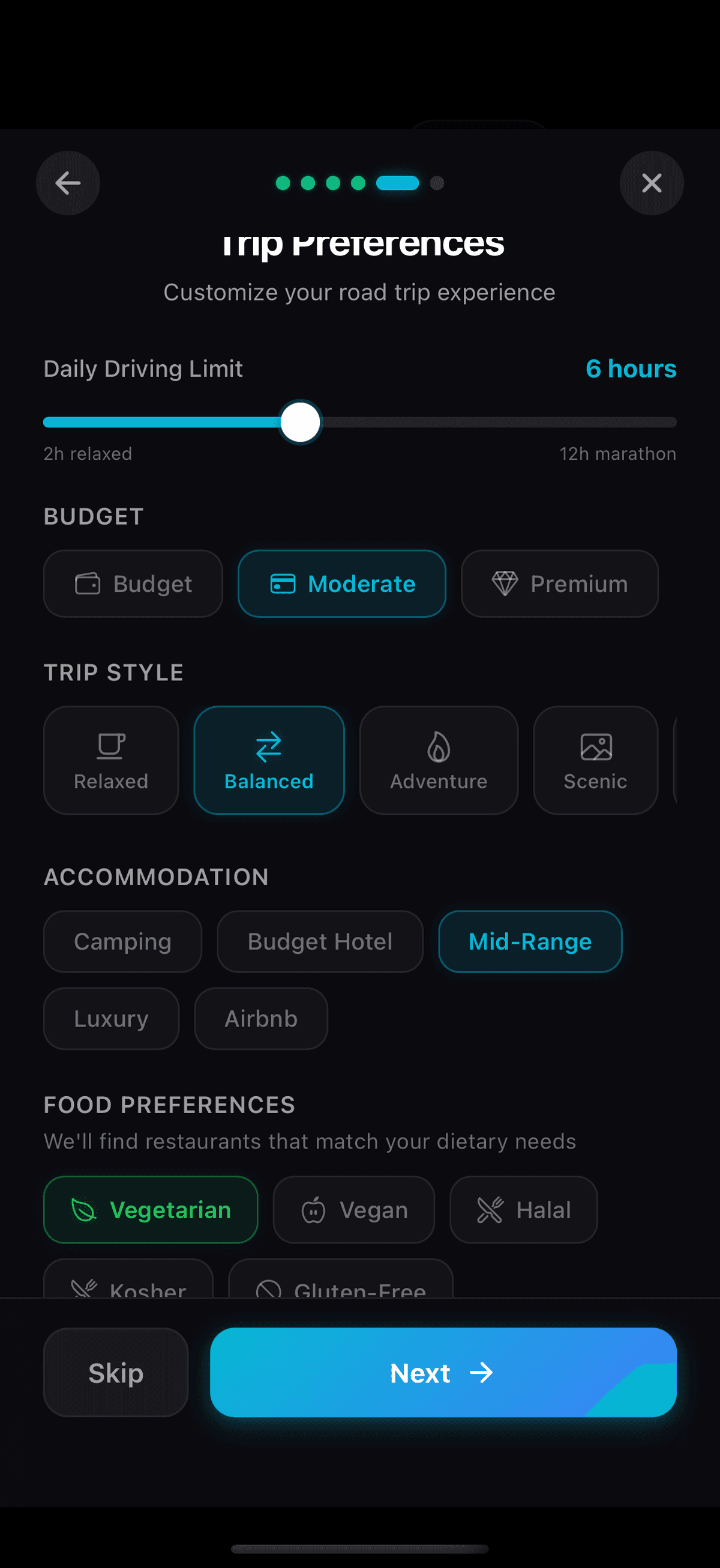 Tourific budget, style, and accommodation preferences for family road trips